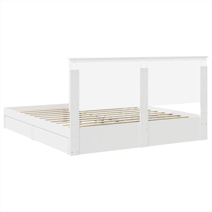Storage Bed with Headboard White 180 x 200 cm Engineered Wood