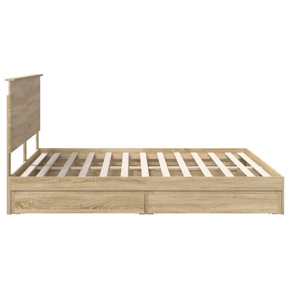Storage Bed with Drawer Sonoma Oak 180 x 200 cm Engineered Wood