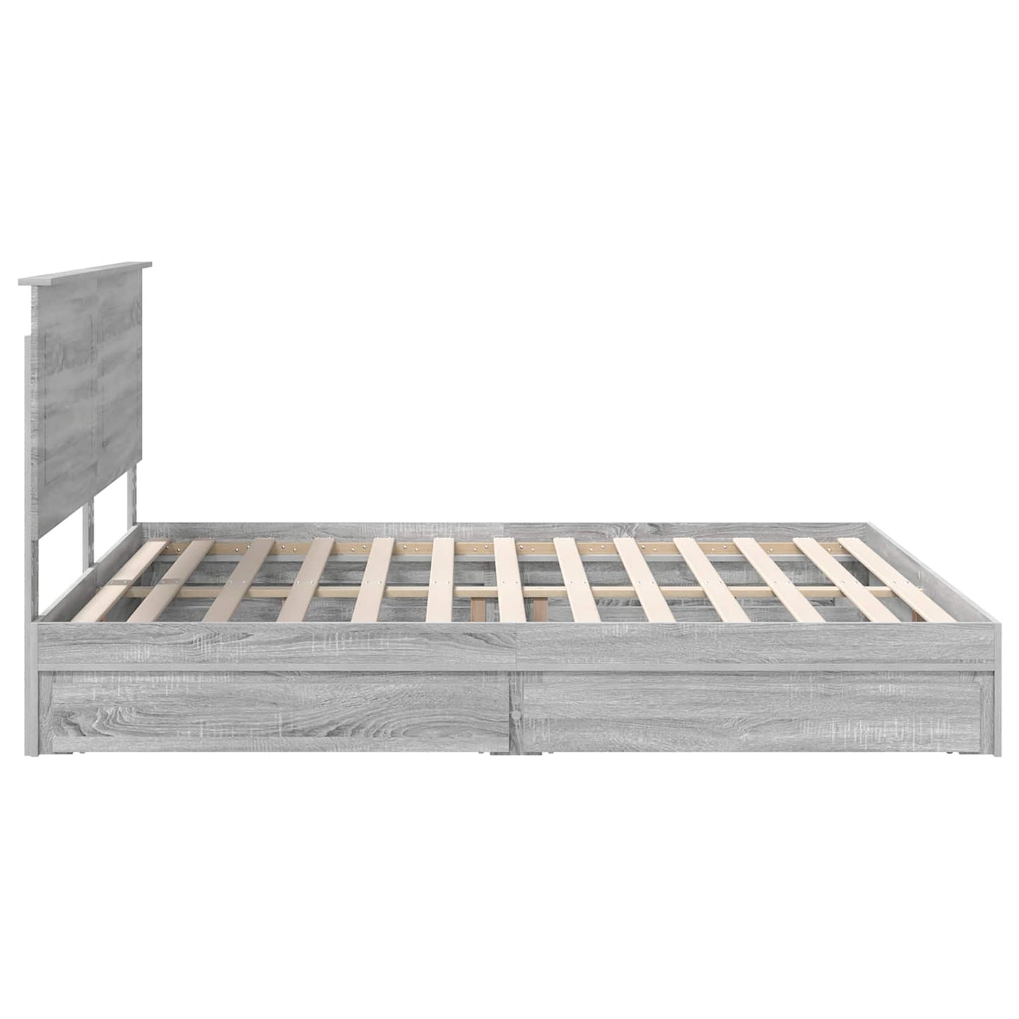 Storage Bed Grey Sonoma 180 x 200 cm Engineered Wood