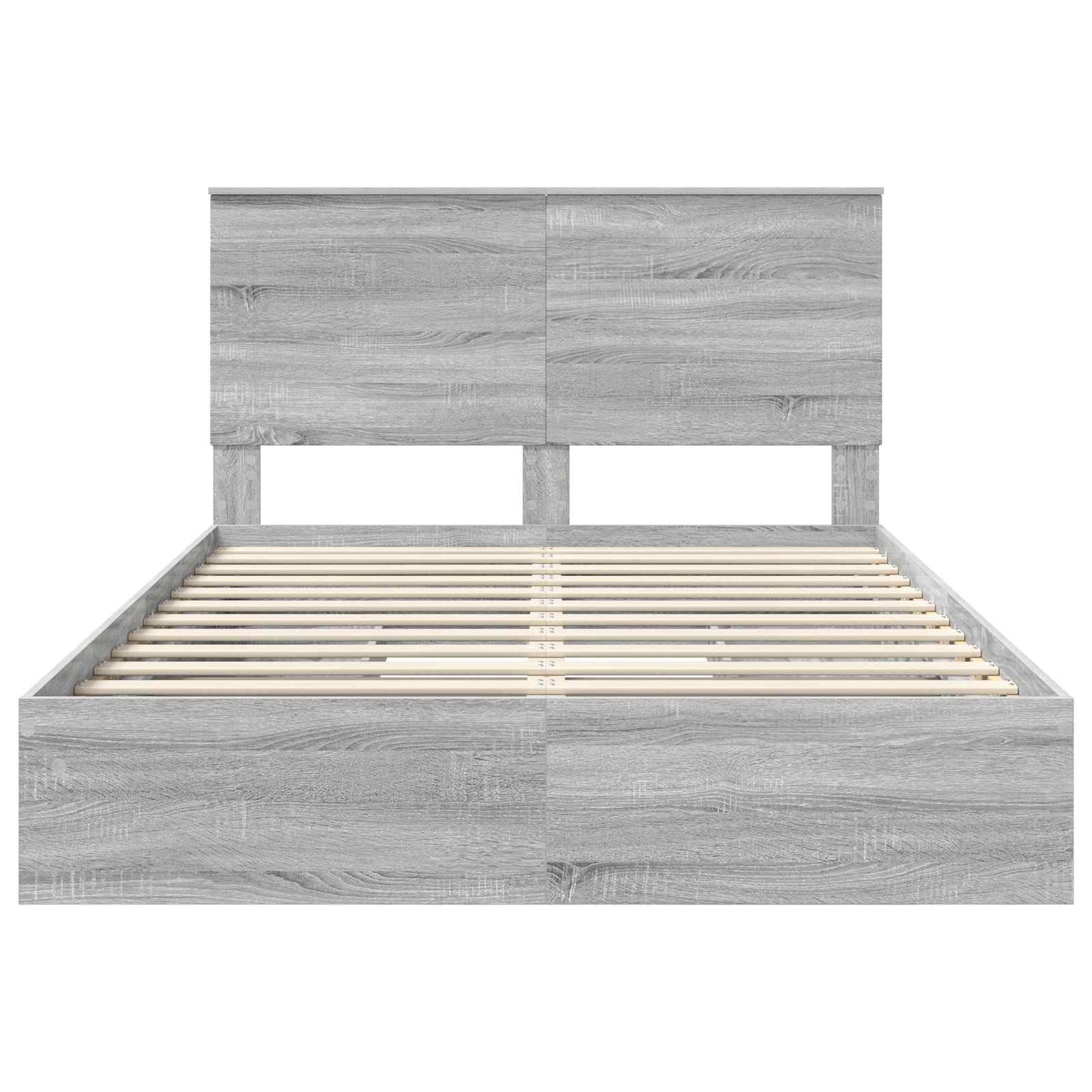 Storage Bed Grey Sonoma 160 x 200 cm Engineered Wood
