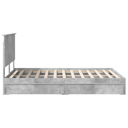 Storage Bed Concrete Grey 150 x 200 cm Engineered Wood