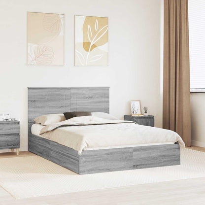 Storage Bed Grey Sonoma 150 x 200 cm Engineered Wood