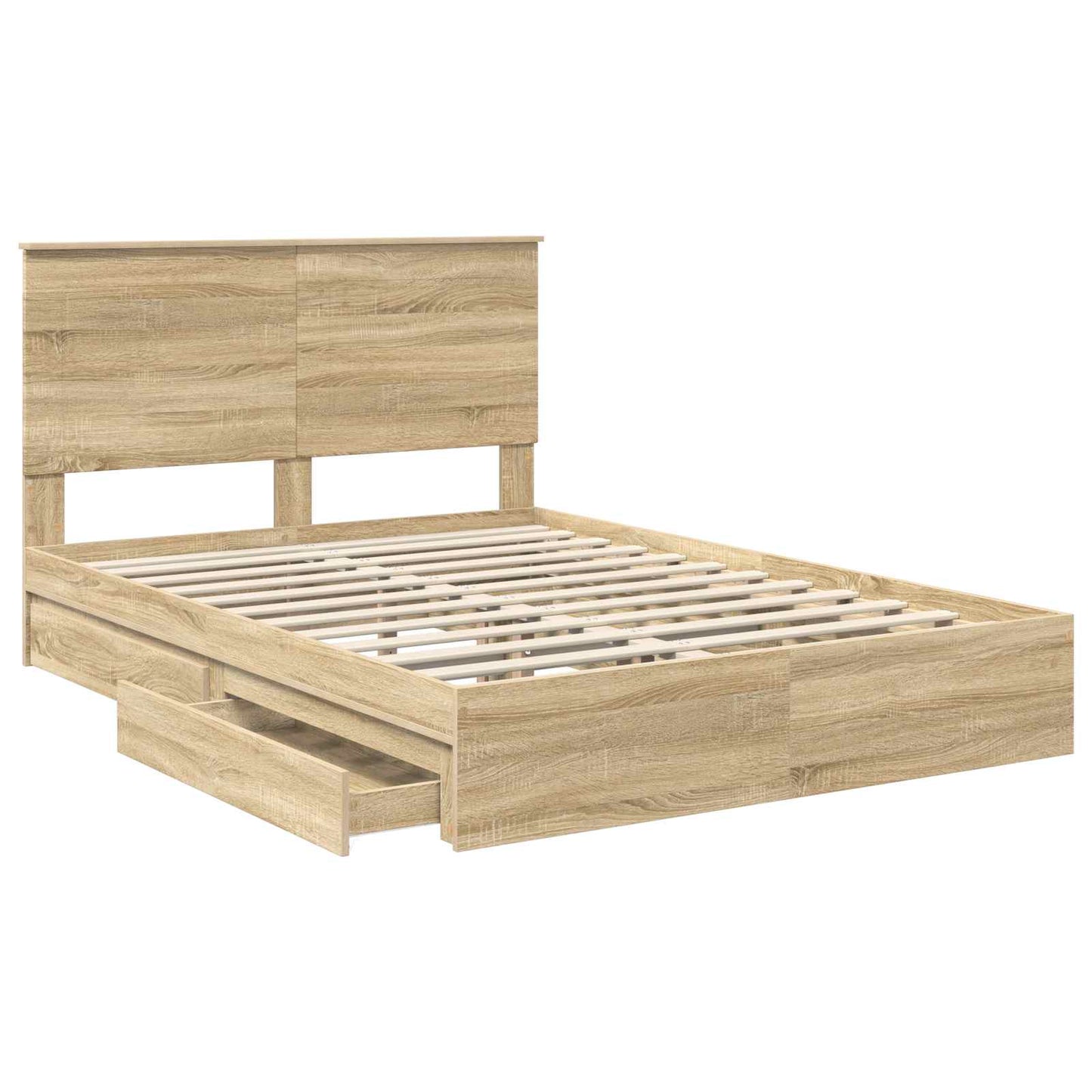 Storage Bed with Drawer Sonoma Oak 140 x 190 cm Engineered Wood