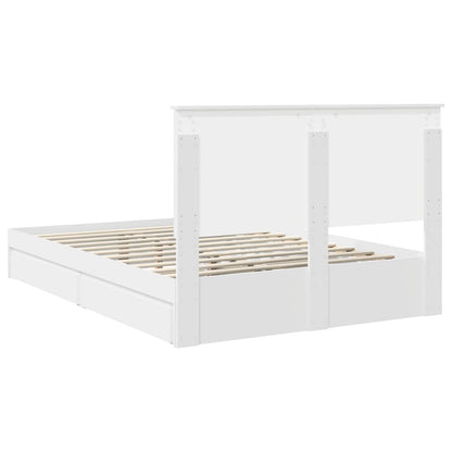 Storage Bed with Headboard White 140 x 200 cm Engineered Wood