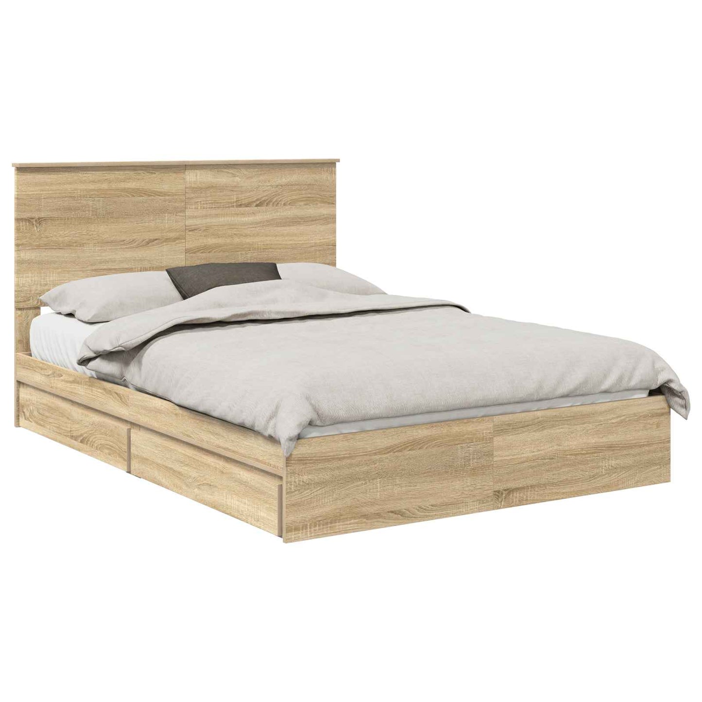 Storage Bed with Drawer Sonoma Oak 140 x 200 cm Engineered Wood