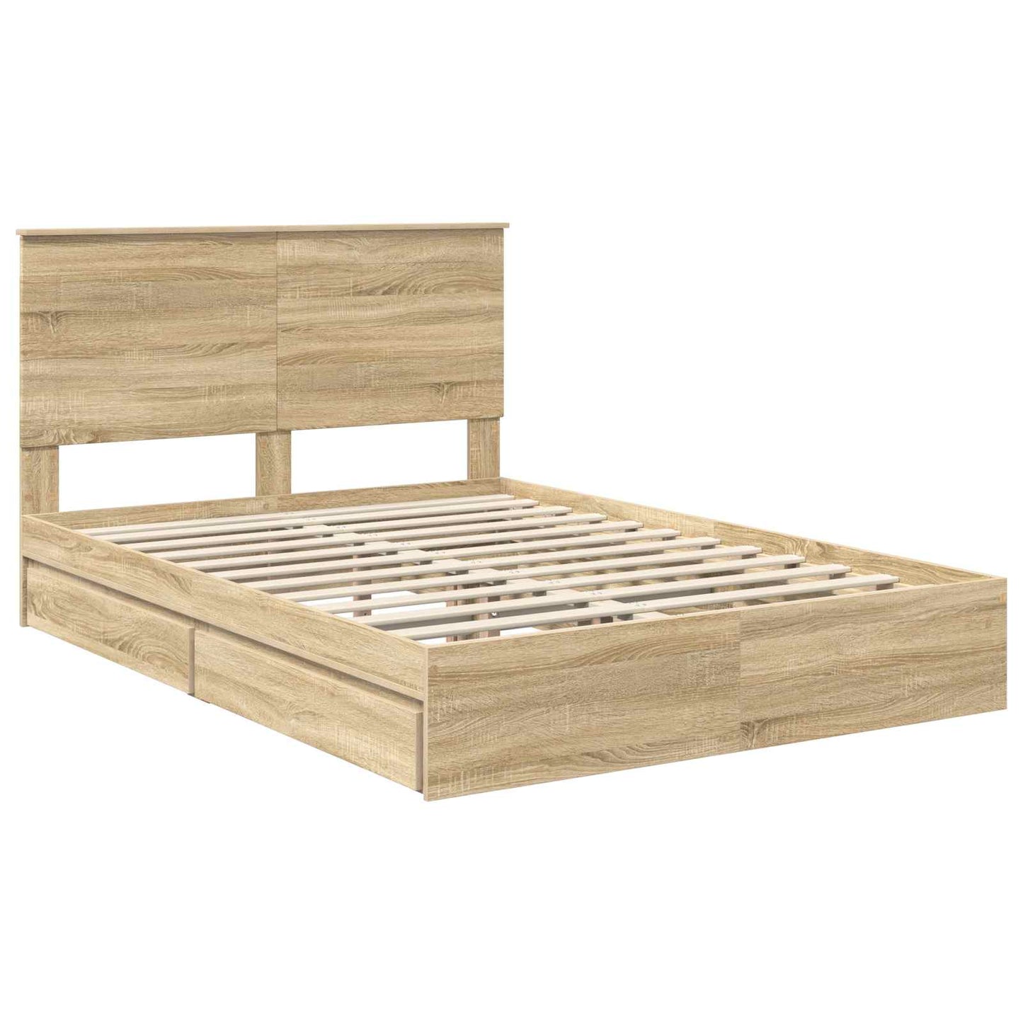 Storage Bed with Drawer Sonoma Oak 140 x 200 cm Engineered Wood