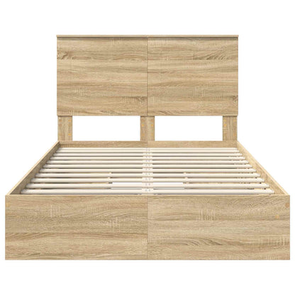 Storage Bed with Drawer Sonoma Oak 120 x 200 cm Engineered Wood