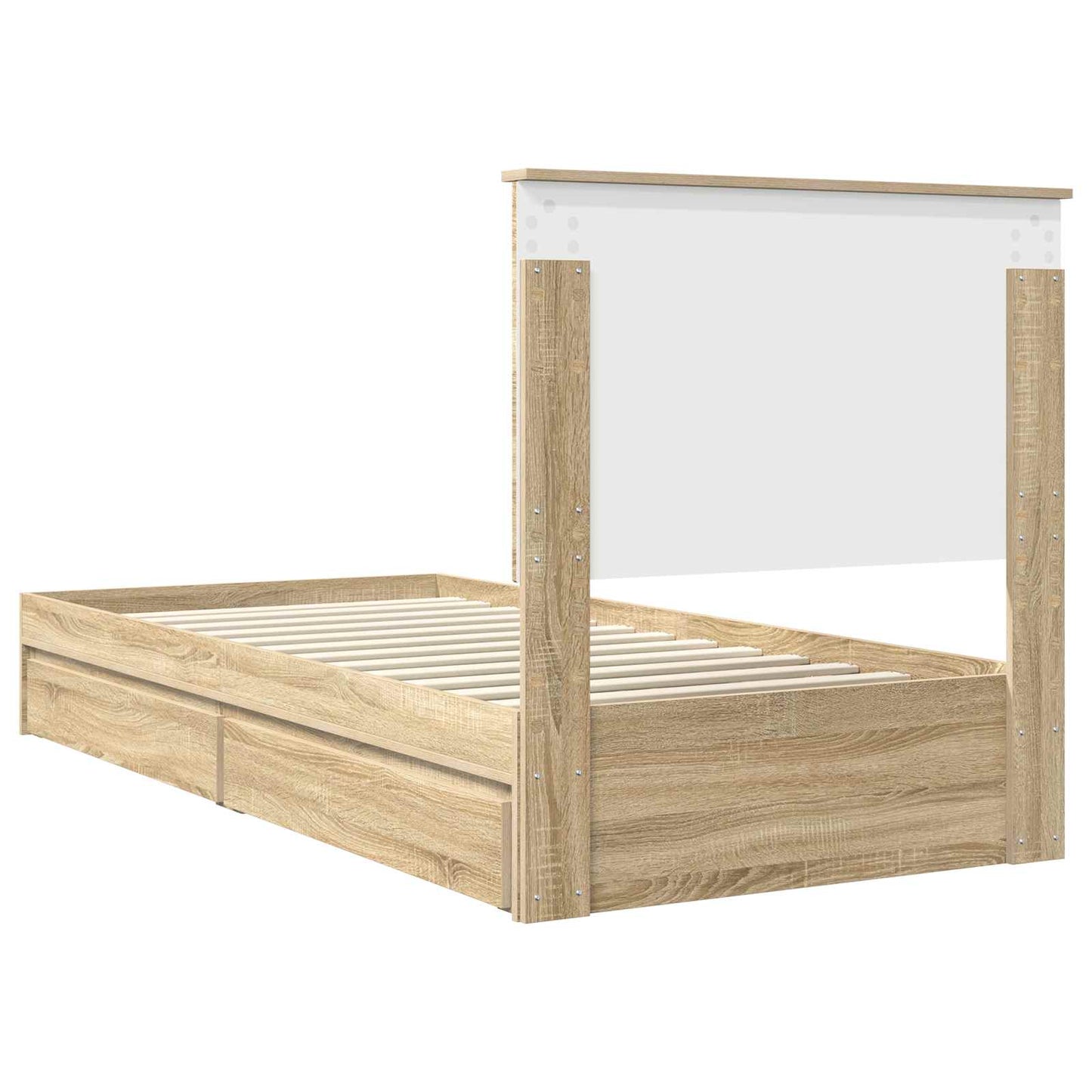 Storage Bed with Drawer Sonoma Oak 100 x 200 cm Engineered Wood