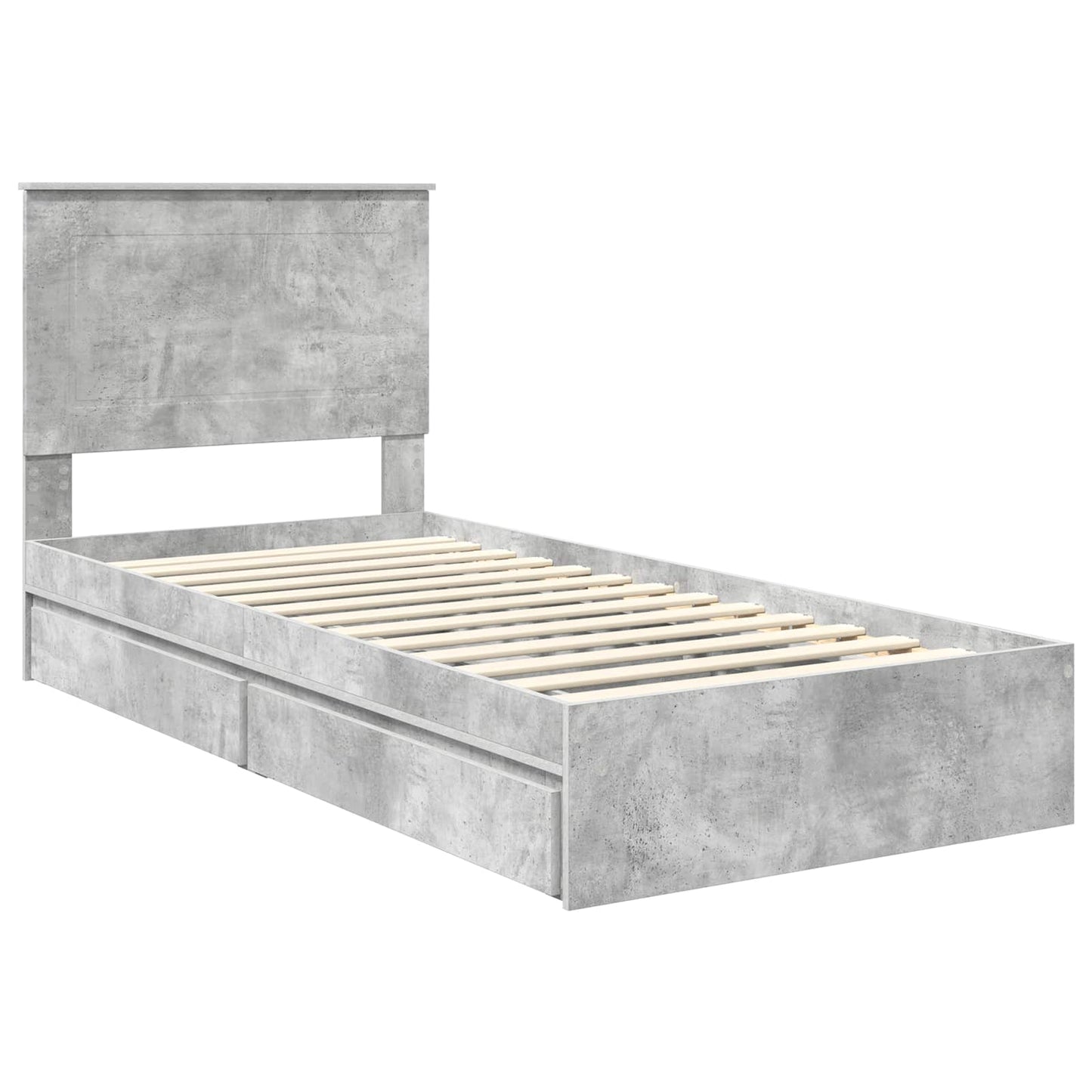 Storage Bed Concrete Grey 100 x 200 cm Engineered Wood