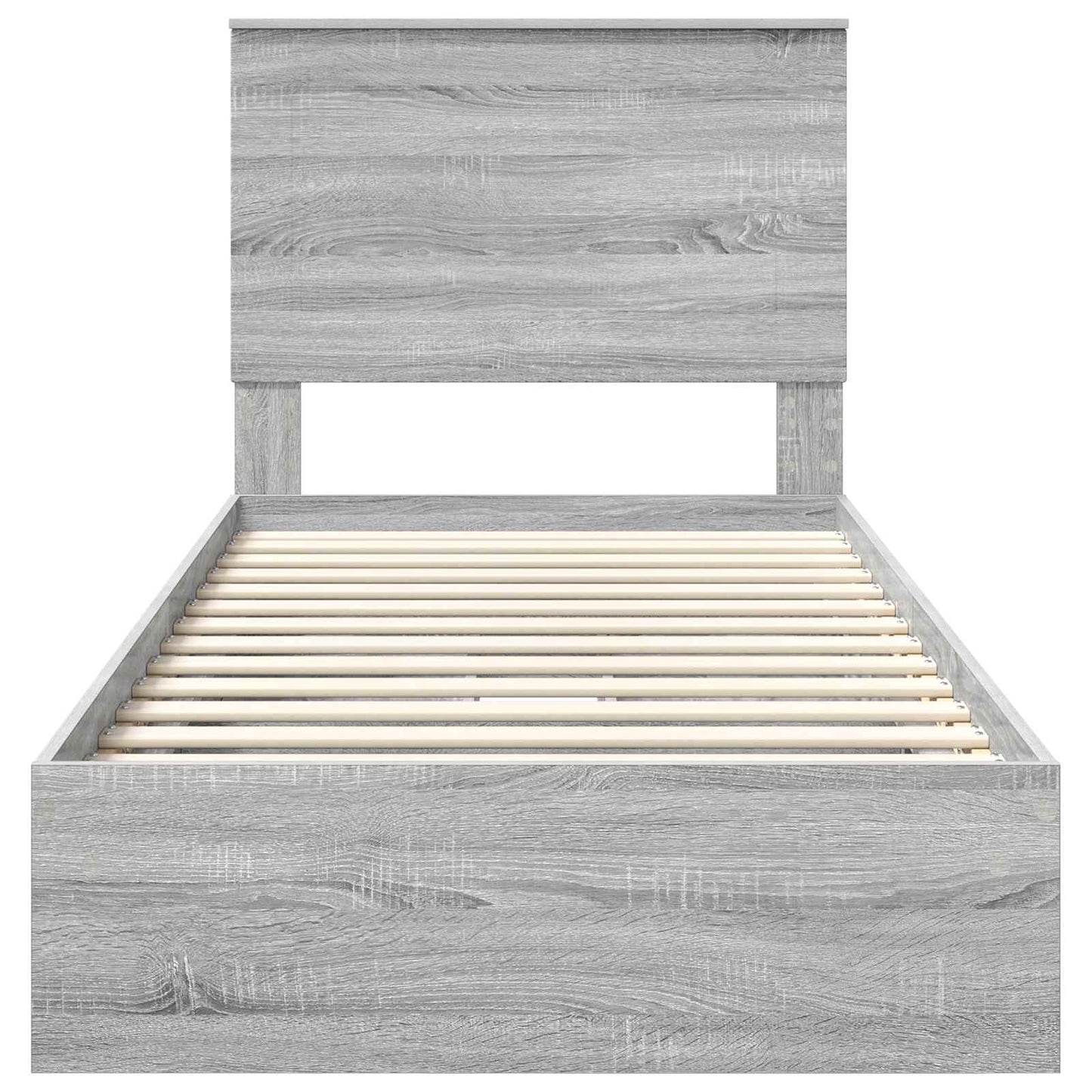 Storage Bed Grey Sonoma 100 x 200 cm Engineered Wood