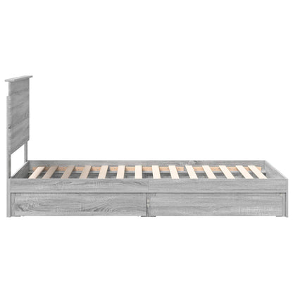 Storage Bed with Drawer Grey Sonoma 90 x 190 cm Engineered Wood