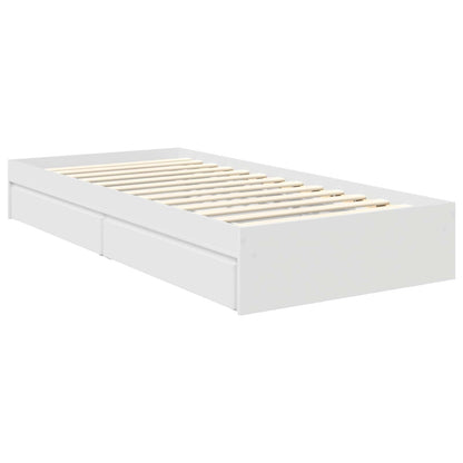 Storage Bed with Headboard White 90 x 200 cm Engineered Wood