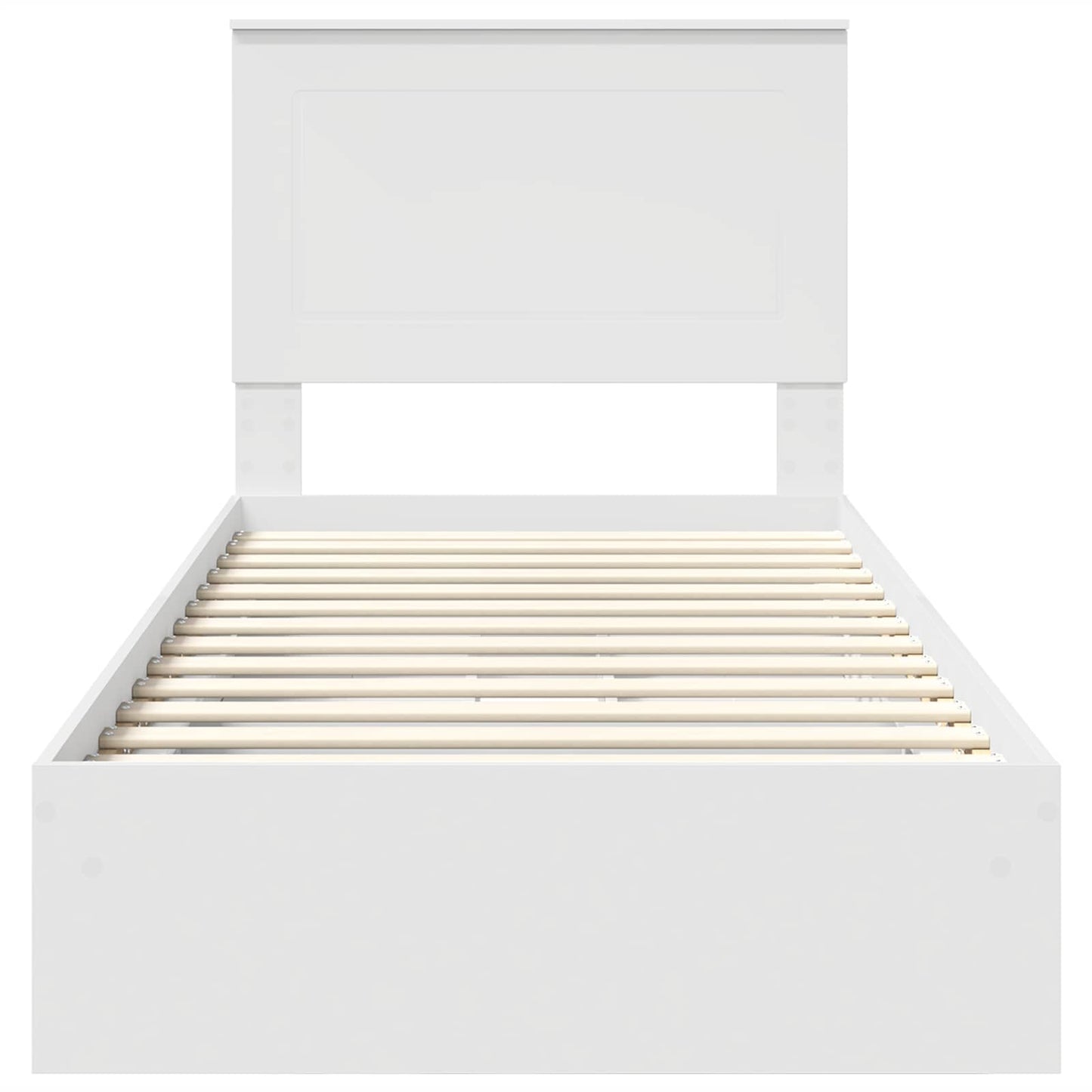 Storage Bed with Headboard White 90 x 200 cm Engineered Wood