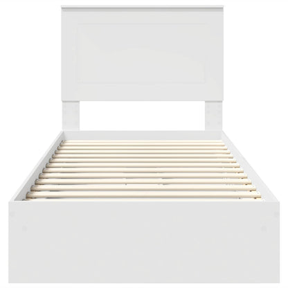 Storage Bed with Headboard White 90 x 200 cm Engineered Wood