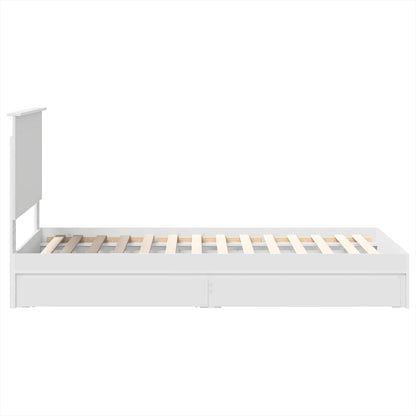 Storage Bed with Headboard White 90 x 200 cm Engineered Wood