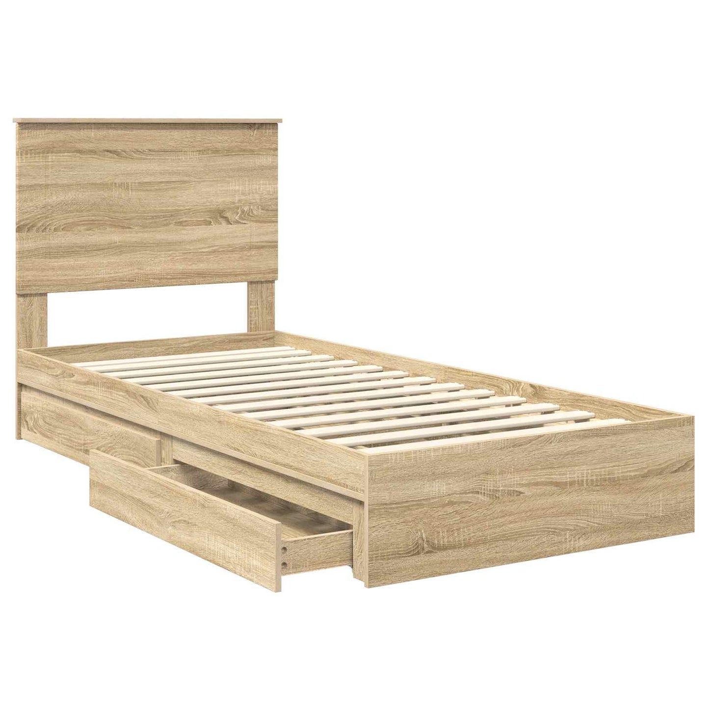 Storage Bed with Drawer Sonoma Oak 90 x 200 cm Engineered Wood