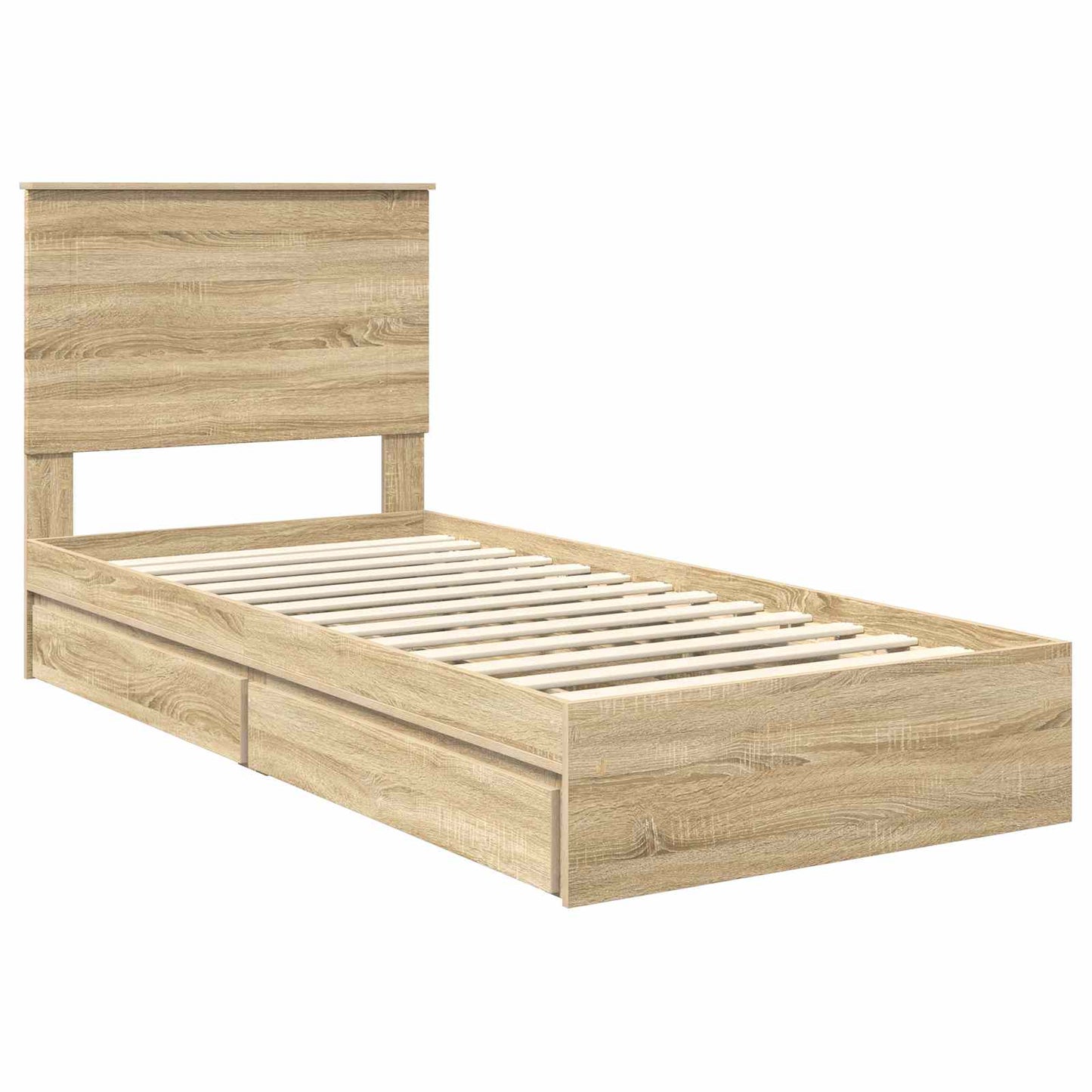 Storage Bed with Drawer Sonoma Oak 75 x 190 cm Engineered Wood