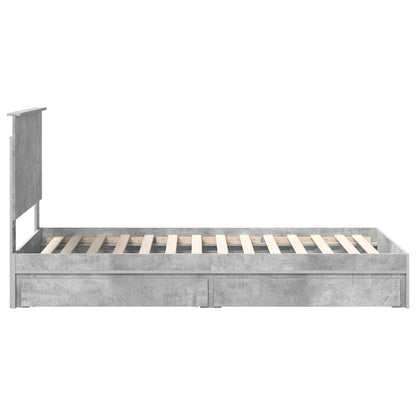 Storage Bed Concrete Grey 75 x 190 cm Engineered Wood