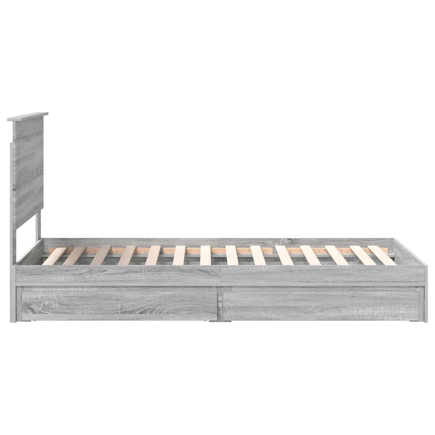 Storage Bed with Drawer Grey Sonoma 75 x 190 cm Engineered Wood
