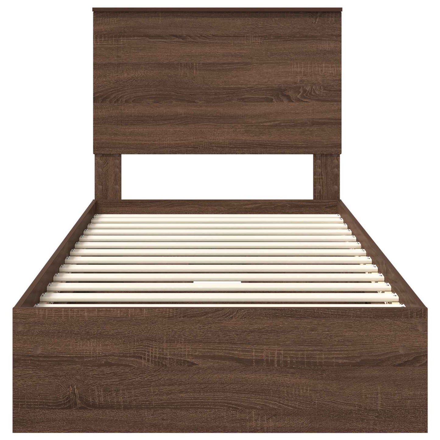 Storage Bed with Drawer Brown Oak 75 x 190 cm Engineered Wood