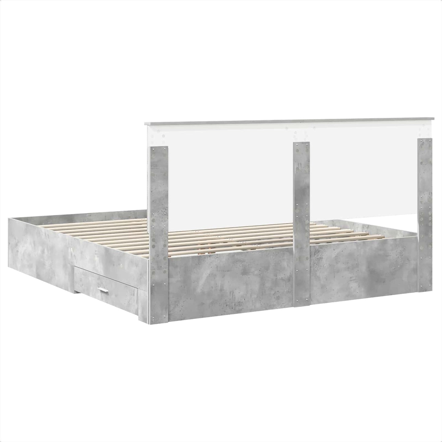 Bed Frame Concrete Grey 200 x 200 cm Engineered Wood