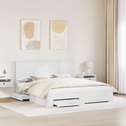 Bed Frame with Headboard White 180 x 200 cm Engineered Wood