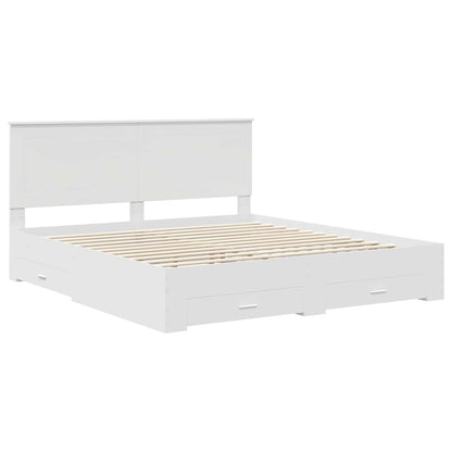 Bed Frame with Headboard White 180 x 200 cm Engineered Wood