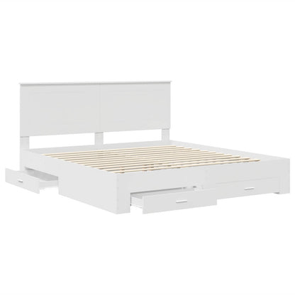Bed Frame with Headboard White 180 x 200 cm Engineered Wood