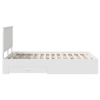 Bed Frame with Headboard White 160 x 200 cm Engineered Wood