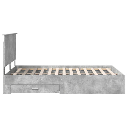 Bed Frame Concrete Grey 160 x 200 cm Engineered Wood