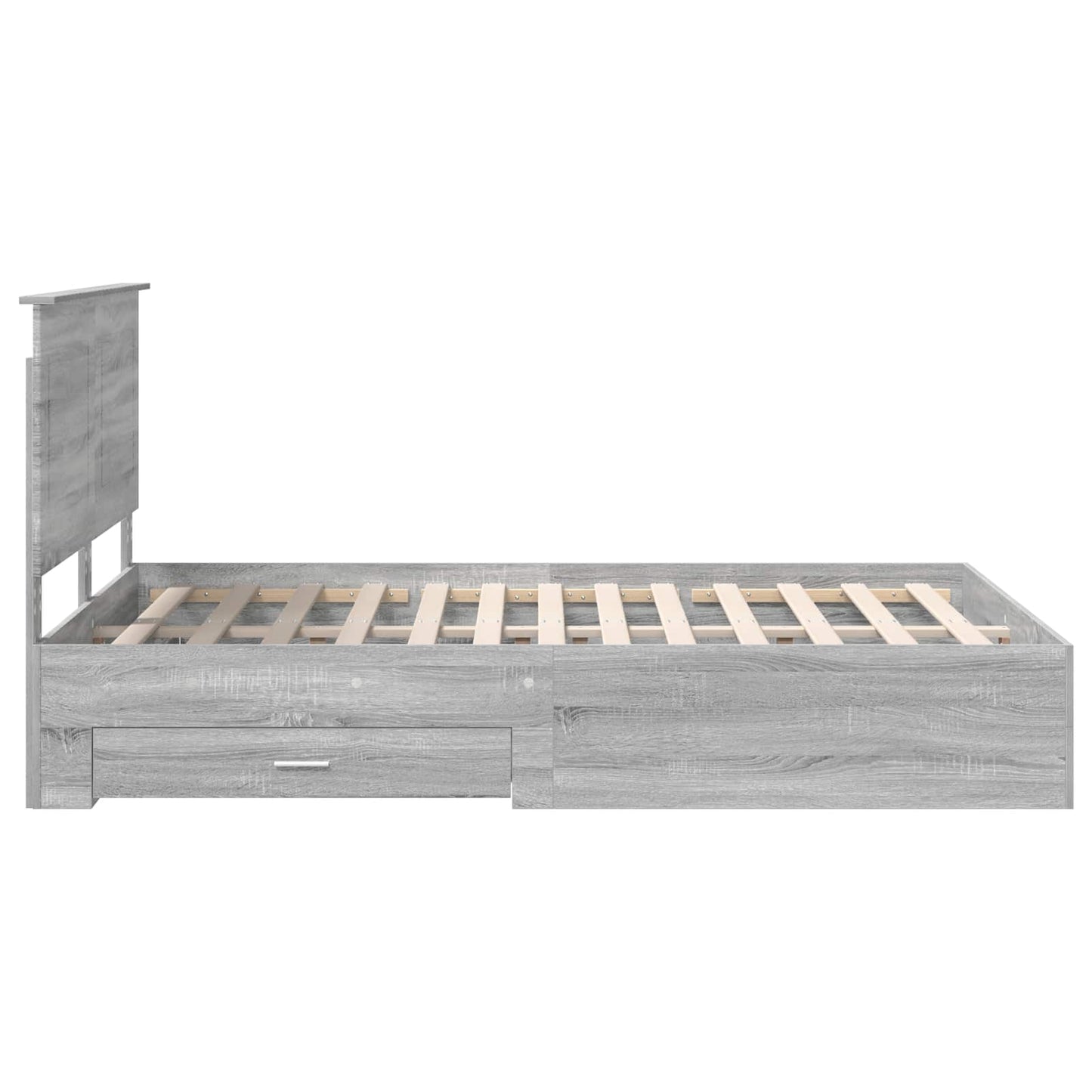Bed Frame with Drawer Grey Sonoma 160 x 200 cm Engineered Wood