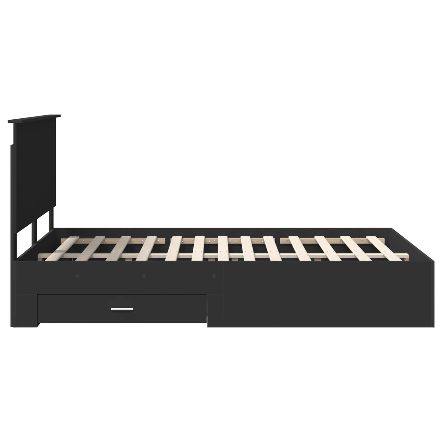 Bed Frame Black and Silver 150 x 200 cm Engineered Wood