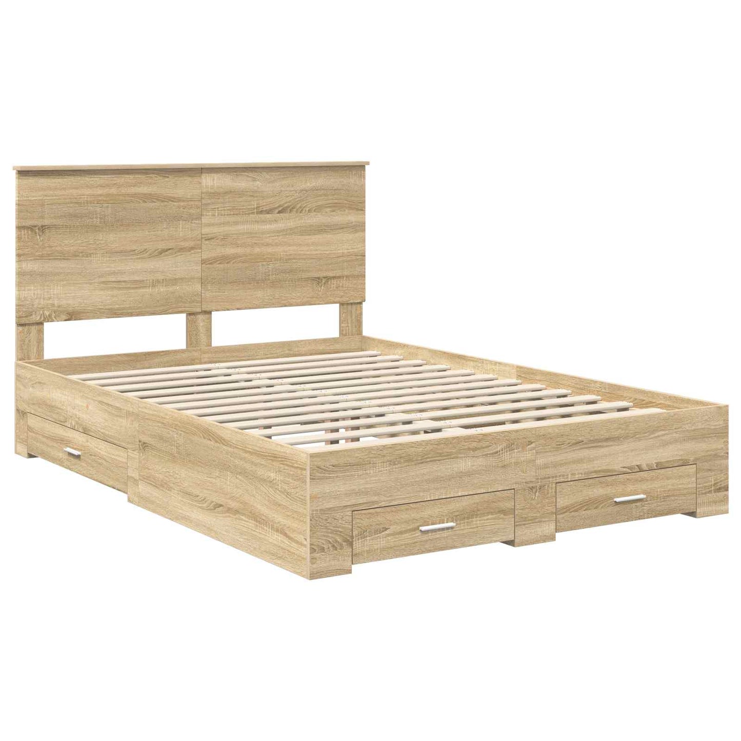 Bed Frame with Drawer Sonoma Oak 150 x 200 cm Engineered Wood