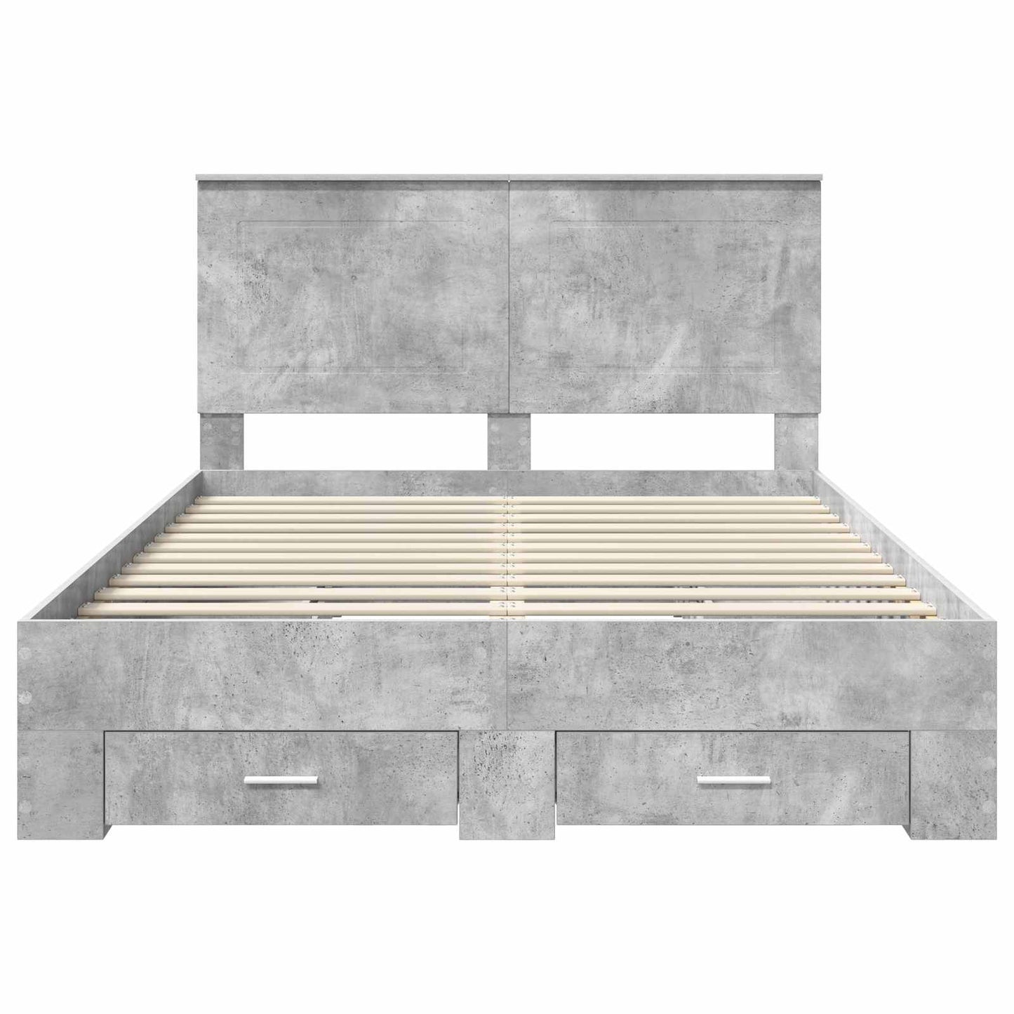 Bed Frame Concrete Grey 140 x 190 cm Engineered Wood