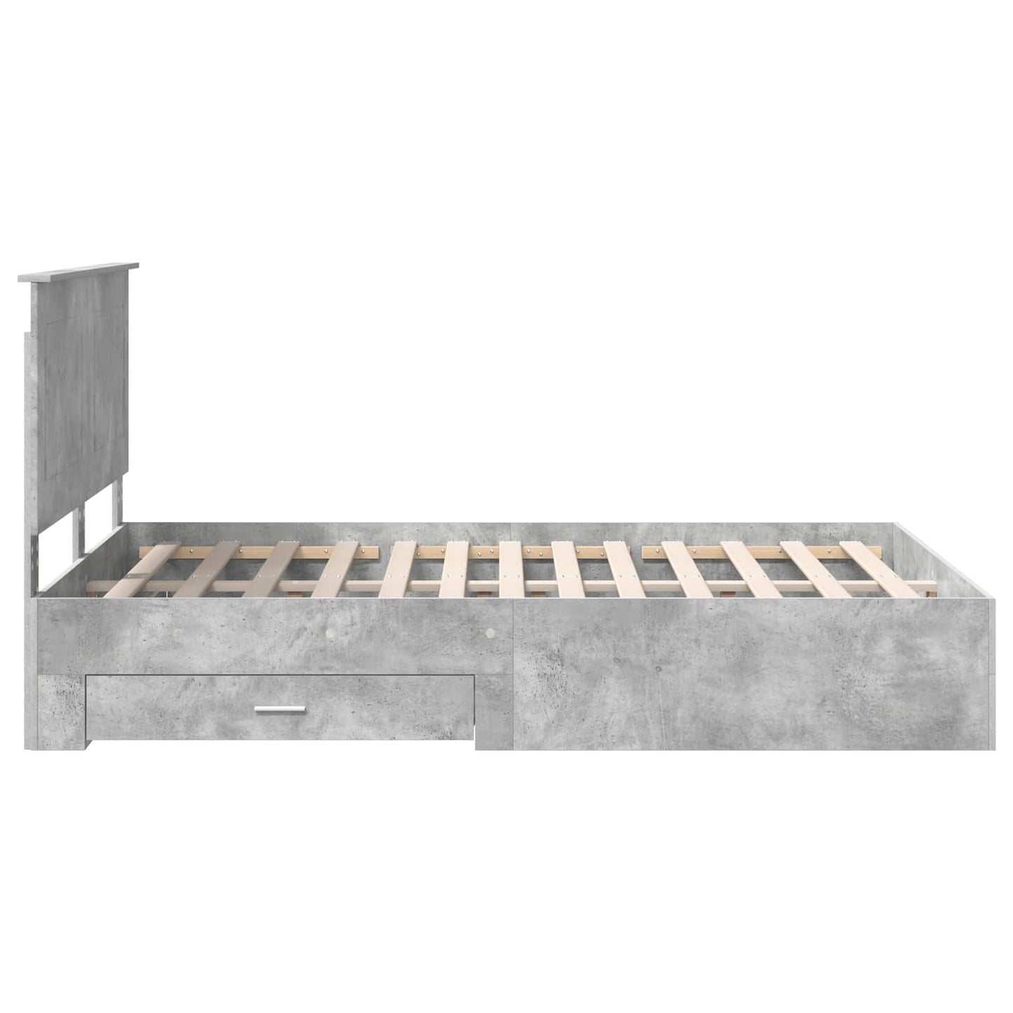 Bed Frame Concrete Grey 140 x 190 cm Engineered Wood