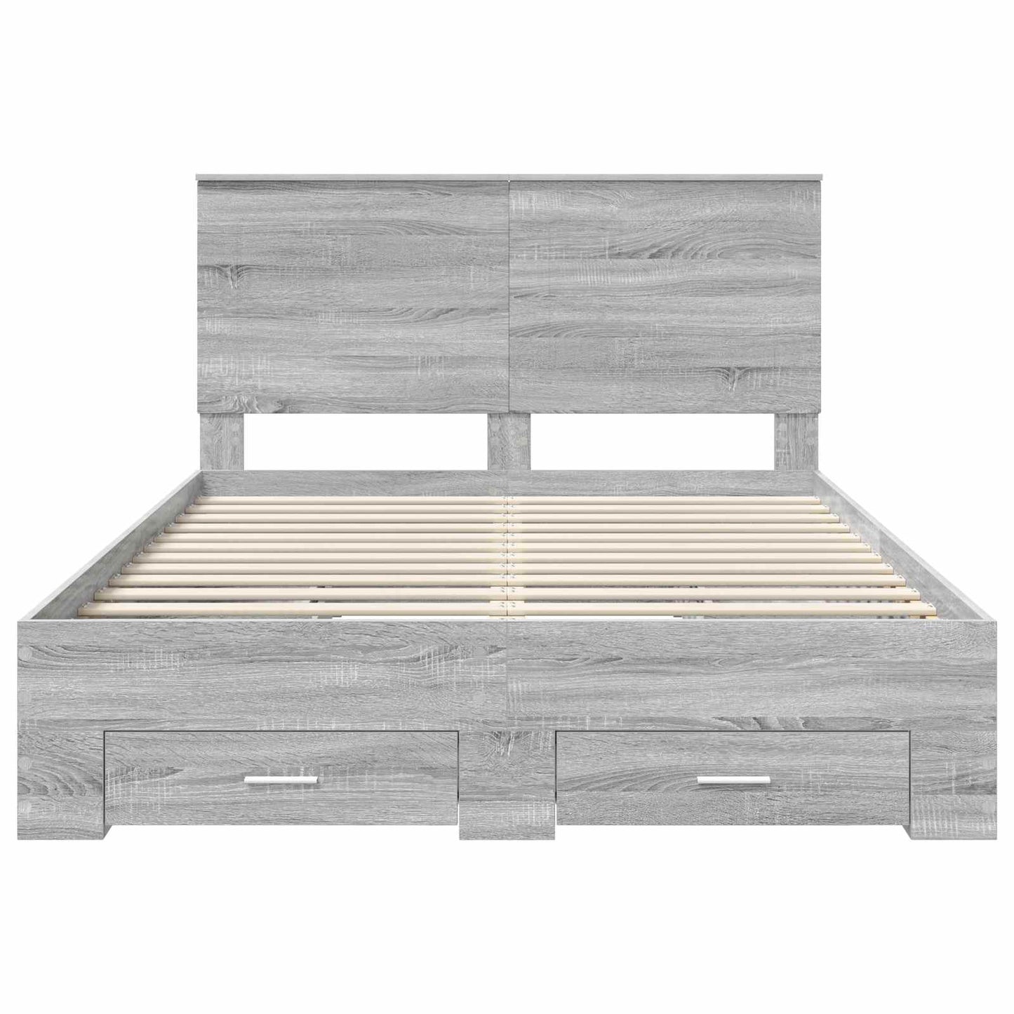 Bed Frame with Drawer Grey Sonoma 140 x 190 cm Engineered Wood