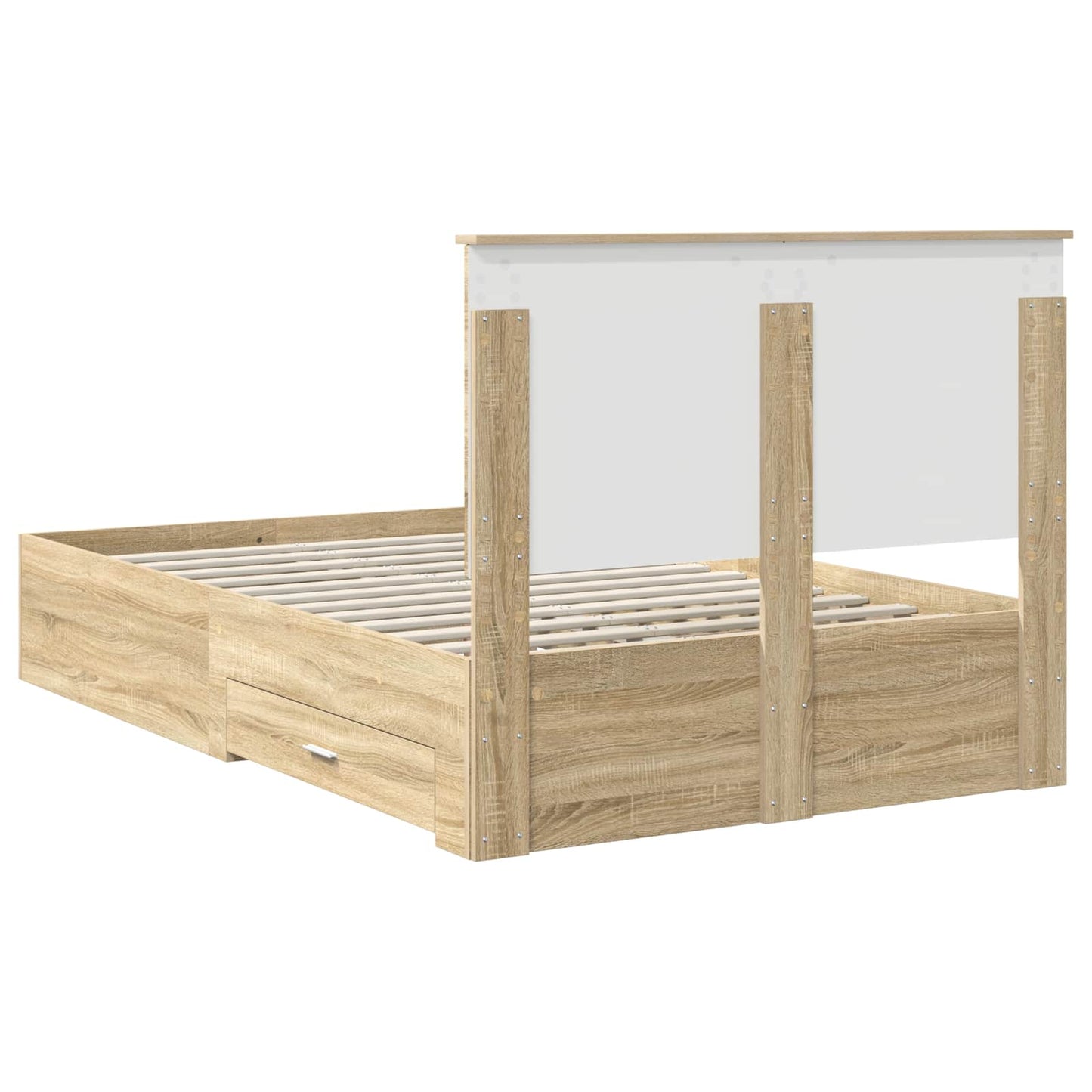 Bed Frame with Drawer Sonoma Oak 135 x 190 cm Engineered Wood