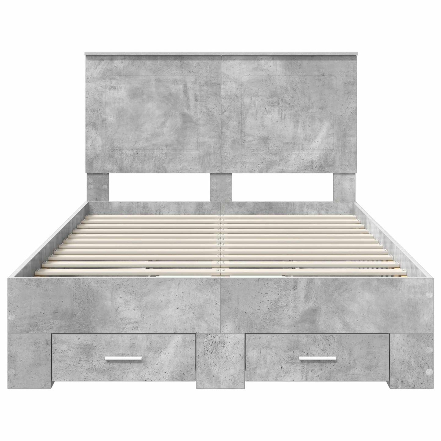 Bed Frame Concrete Grey 135 x 190 cm Engineered Wood
