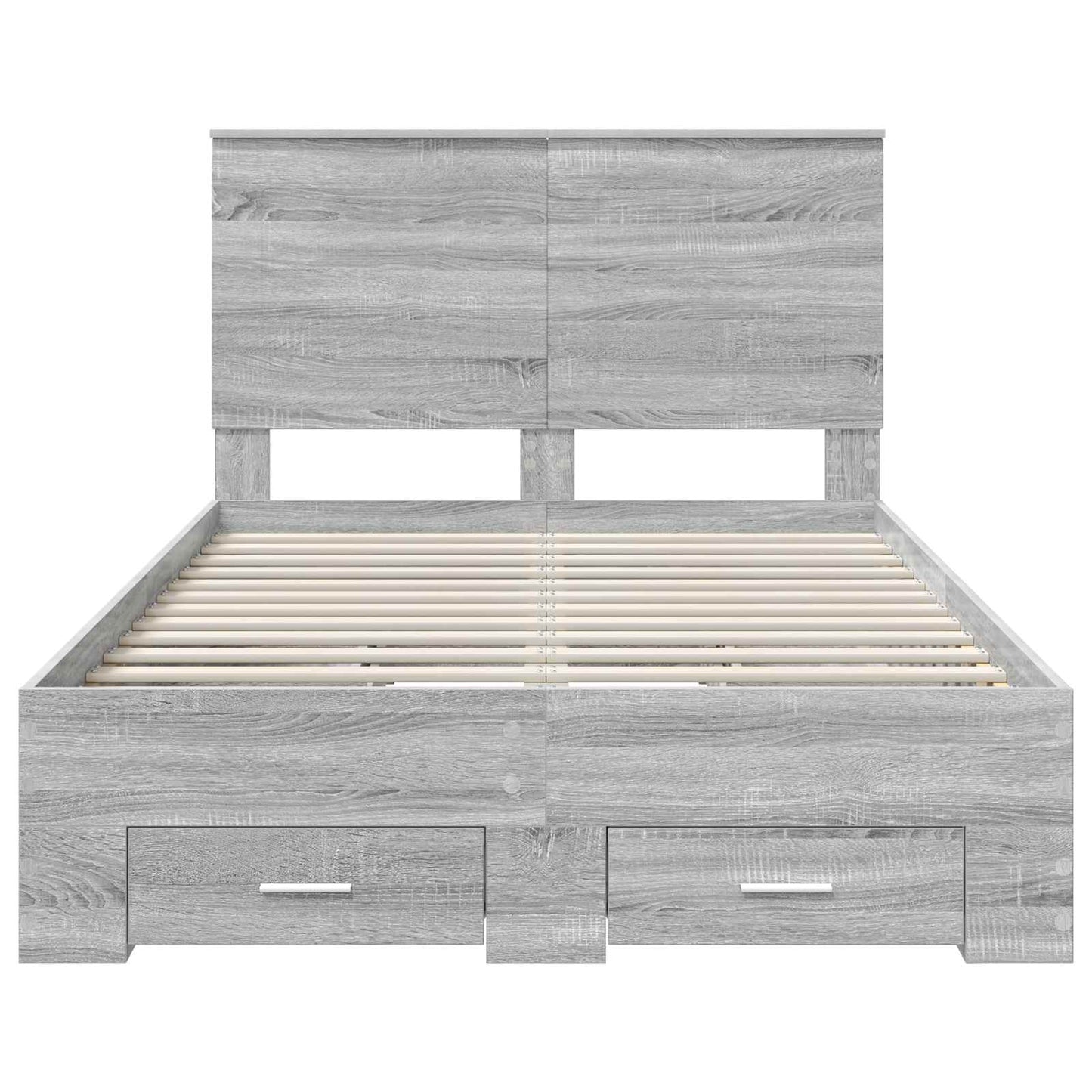 Bed Frame with Drawer Grey Sonoma 135 x 190 cm Engineered Wood