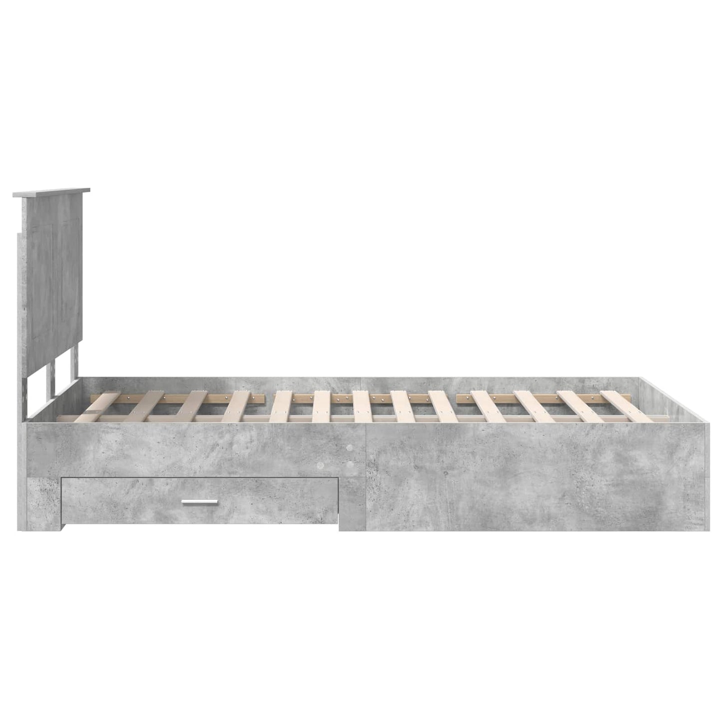 Bed Frame Concrete Grey 120 x 190 cm Engineered Wood