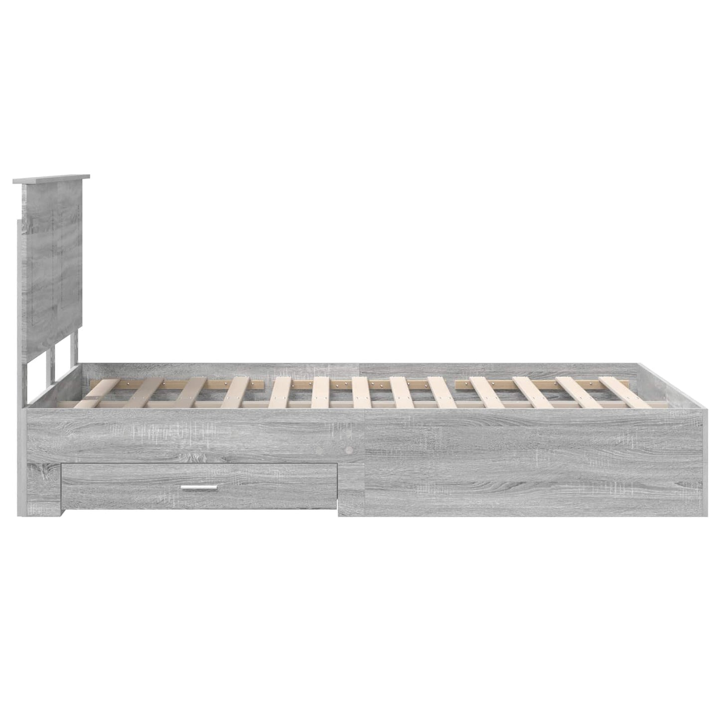 Bed Frame with Drawer Grey Sonoma 120 x 190 cm Engineered Wood