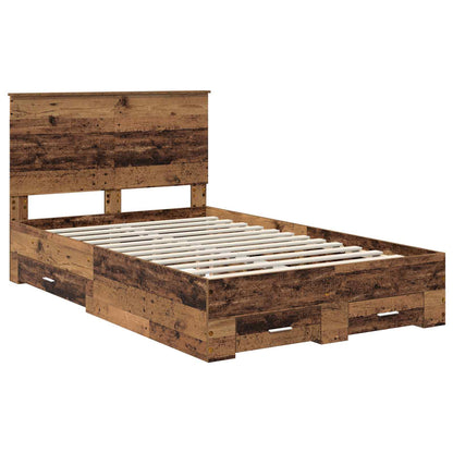 Bed Frame with Headboard Old Wood 120 x 190 cm Engineered Wood