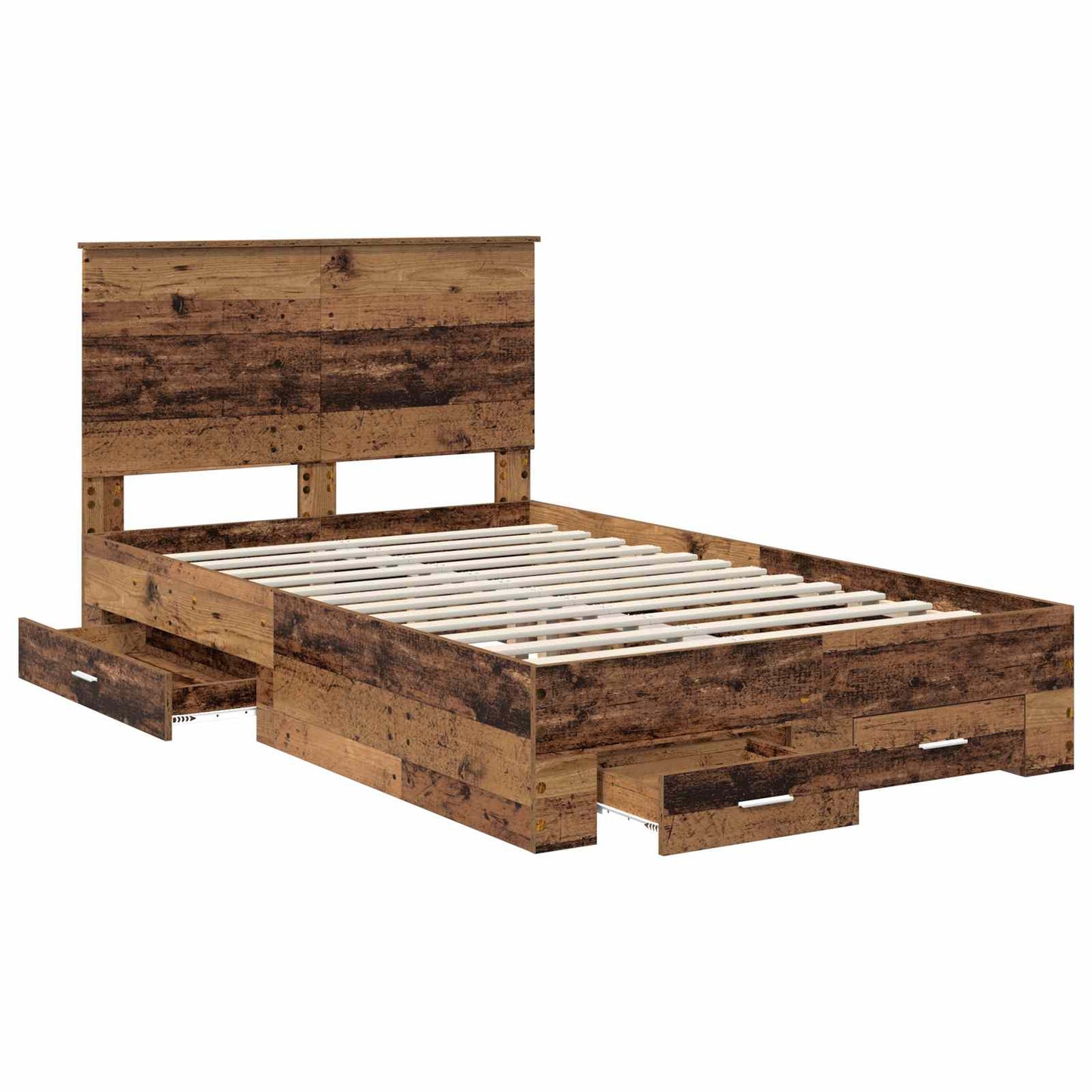 Bed Frame with Headboard Old Wood 120 x 190 cm Engineered Wood