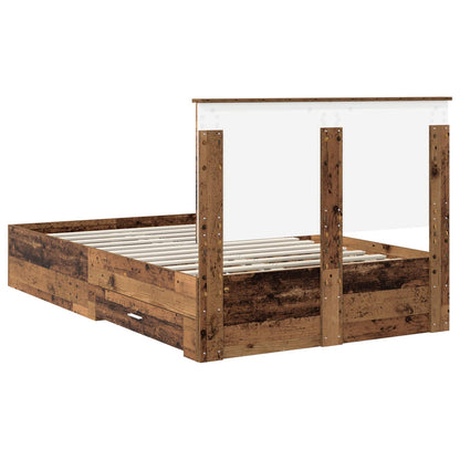 Bed Frame with Headboard Old Wood 120 x 190 cm Engineered Wood