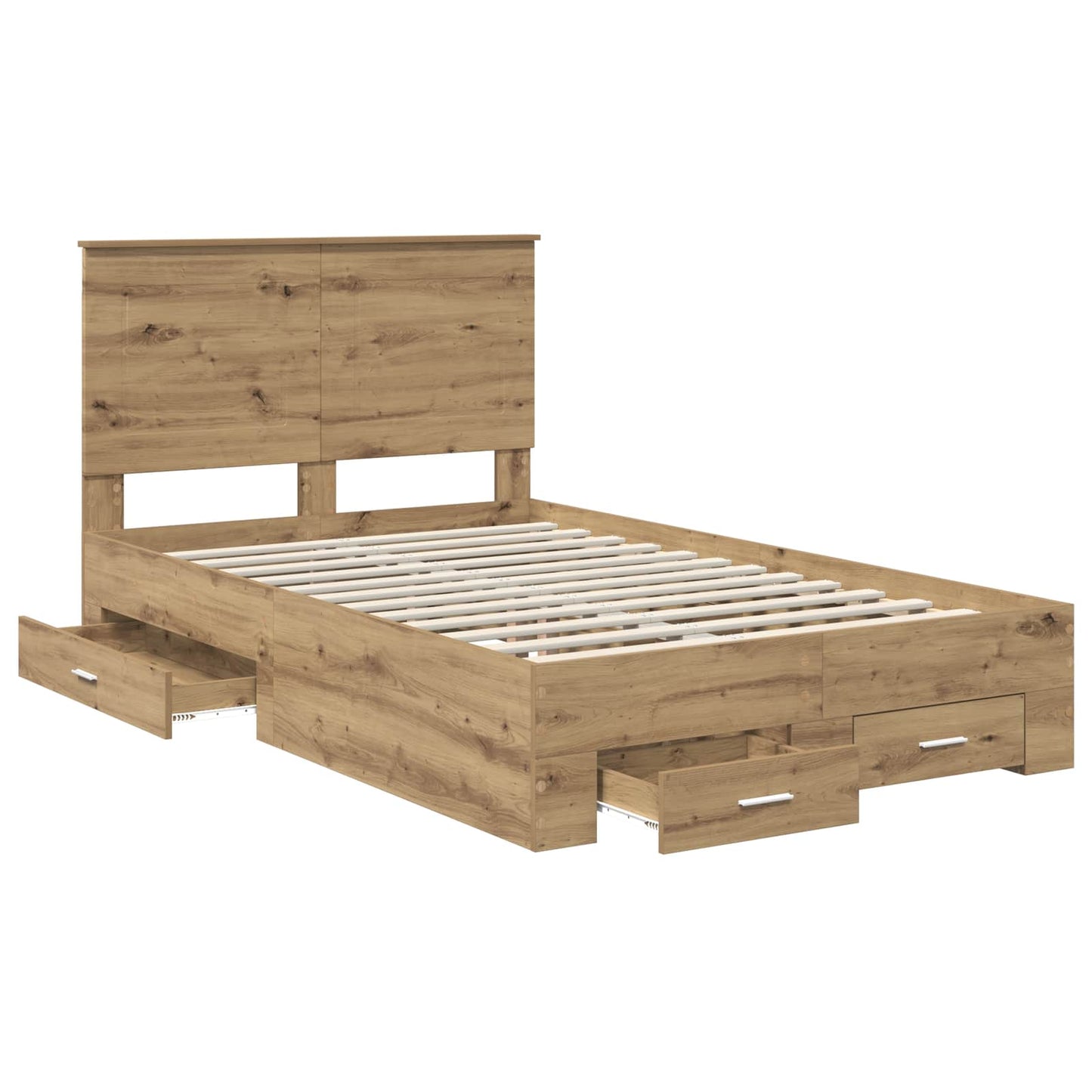 Bed Frame with Drawer Artisan Oak 120 x 190 cm Engineered Wood