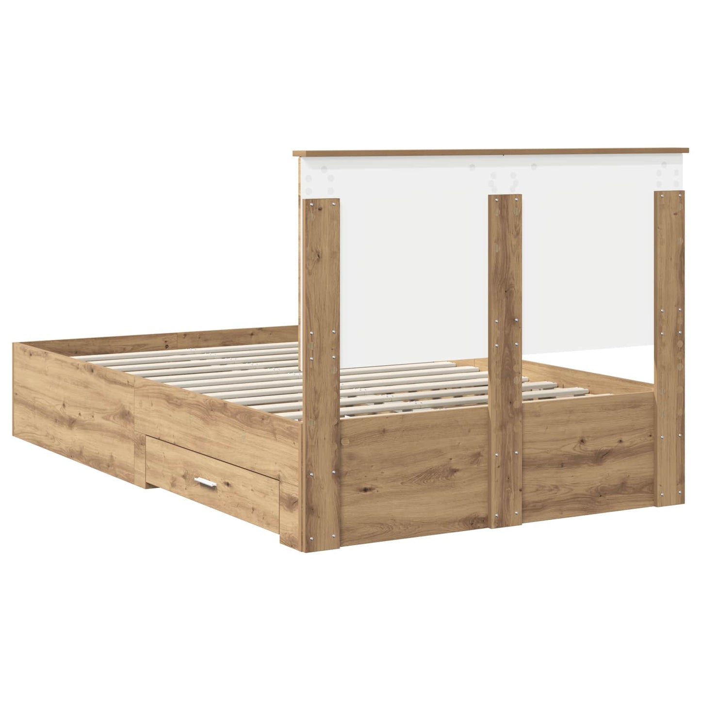 Bed Frame with Drawer Artisan Oak 120 x 190 cm Engineered Wood