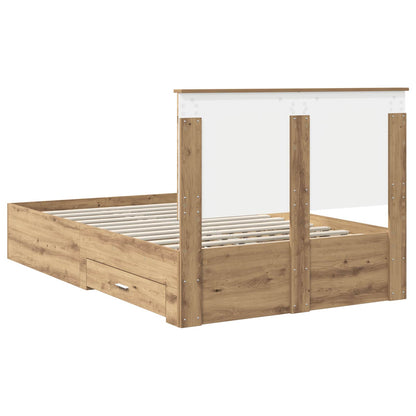 Bed Frame with Drawer Artisan Oak 120 x 190 cm Engineered Wood