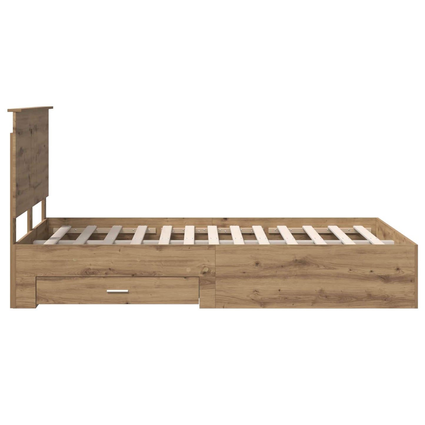 Bed Frame with Drawer Artisan Oak 120 x 190 cm Engineered Wood
