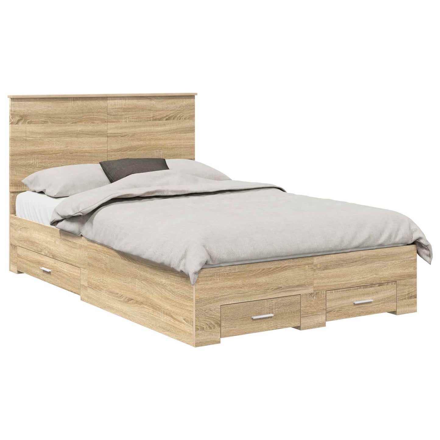 Bed Frame with Drawer Sonoma Oak 120 x 200 cm Engineered Wood