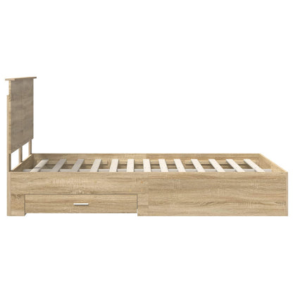 Bed Frame with Drawer Sonoma Oak 120 x 200 cm Engineered Wood